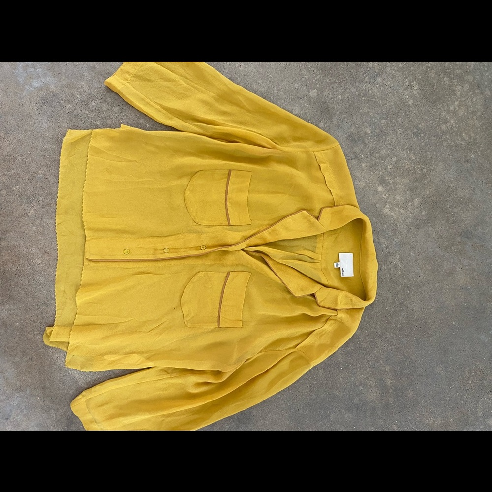 Wilfred silk mustard blouse in size Small